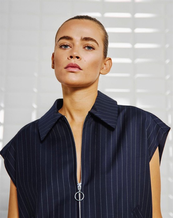 Valentina WBL Vest - Midnight Blue Pinstripe 